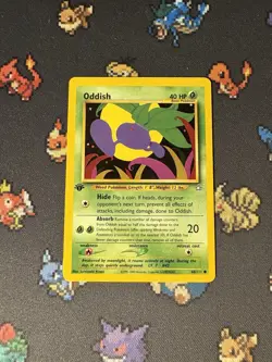 Pokemon Card Oddish 68/111 Neo Genesis FIRST EDITION - (LP) - Image 1