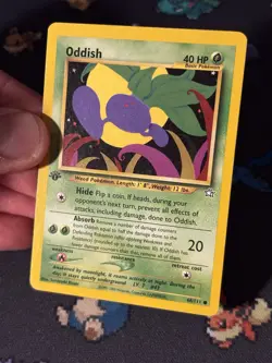Pokemon Card Oddish 68/111 Neo Genesis FIRST EDITION - (LP) - Image 2