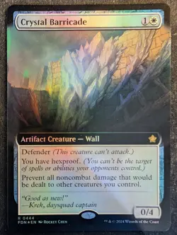 Crystal Barricade - Extended Foil - Magic Foundations (MTG) - Image 1
