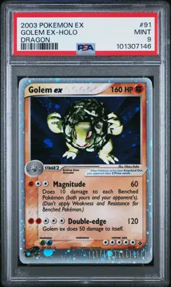 Pokemon Golem ex EX Dragon Holo Rare #91 PSA 9 Mint - Image 1