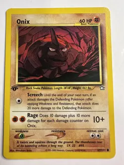 Onix 69/111 1st Edition Neo Genesis WOTC Vintage Pokemon - Image 1