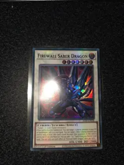Yugioh ALIN-EN038 Firewall Saber Dragon Super Rare 1st Edition - Image 1