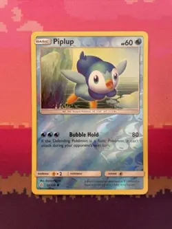 Pokemon Card Piplup Cosmic Eclipse Reverse Holo 54/236 Near Mint - Image 1