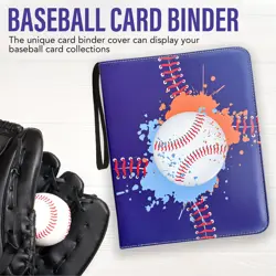 Baseball Card Binder with 50 Sleeves, 9 Pocket PU Leather Zippered Trading Ca... - Image 2