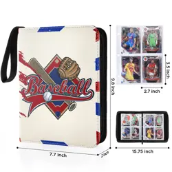 Baseball Card Binder, 400 Pockets, Premium PU Leather, Transparent Sleeves, S... - Image 4