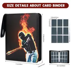 Baseball Card Binder 9 Pocket, Baseball Card Holder 900 Pockets Trading Card ... - Image 5