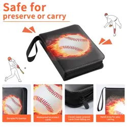 Baseball Card Binder 400 Pockets with Sleeves, Sports Card Binder with Large ... - Image 3