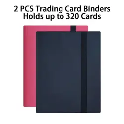 2 Pack 4 Pocket PU Leather Card Binder Holder, Up to 160 Cards, Fit for TCG, ... - Image 4