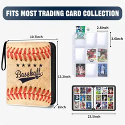 Baseball Card Binder with 900 Pockets, Sports Trading Card Binder, Collectibl... - Image 2