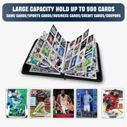 Baseball Card Binder with 900 Pockets, Sports Trading Card Binder, Collectibl... - Image 3