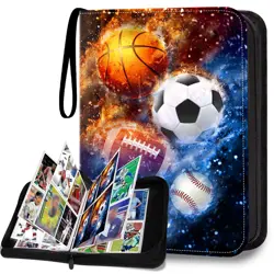 400 Pockets Sports Card Binder, Sports Trading Cards Display Case with Sports... - Image 1