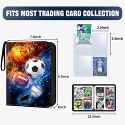400 Pockets Sports Card Binder, Sports Trading Cards Display Case with Sports... - Image 2