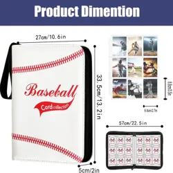Baseball Card Binder for Trading Cards, Fit 900 Cards with 50 Sleeves 9-Pocke... - Image 2
