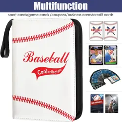Baseball Card Binder for Trading Cards, Fit 900 Cards with 50 Sleeves 9-Pocke... - Image 3