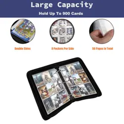Baseball Card Binder for Trading Cards, Fit 900 Cards with 50 Sleeves 9-Pocke... - Image 4