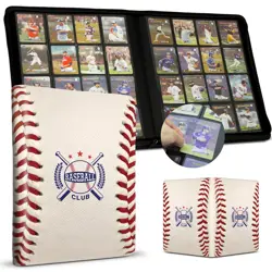 Baseball Card Binder 16 Pocket, Premium 1000+ Cards PU Cover Trading Sports C... - Image 1