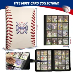 Baseball Card Binder 16 Pocket, Premium 1000+ Cards PU Cover Trading Sports C... - Image 3