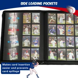Baseball Card Binder 16 Pocket, Premium 1000+ Cards PU Cover Trading Sports C... - Image 4