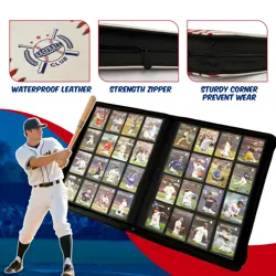 Baseball Card Binder 16 Pocket, Premium 1000+ Cards PU Cover Trading Sports C... - Image 5