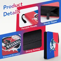 Trading Card Binder,Sports Trading Card with Sleeves Holder Album,900 Pockets... - Image 4