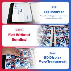 Trading Card Binder,Sports Trading Card with Sleeves Holder Album,900 Pockets... - Image 5