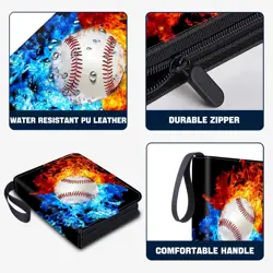 Baseball Card Binder with Sleeves,9-Pocket Trading Card Holder Card Collector... - Image 5