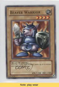 Beaver Warrior Unlimited YuGiOh Starter Deck Yugi #SDY-005 2002 READ 1a1 - Image 1