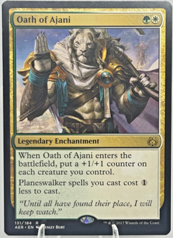 MTG Oath of Ajani AetherSpark Rare Legendary Enchantment AER 131 - Image 1
