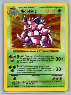 Pokemon TCG Nidoking #011/102 Base Set (Shadowless) - Image 1