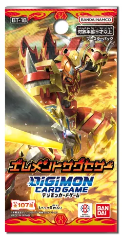 BANDAI Digimon Card Game Booster Pack Element Successor [BT-18] (BOX) 24 Packs - Image 2