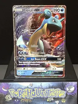 Pokemon Card Lapras GX 35/149 Sun & Moon Base Set Ultra Rare Played - Image 1