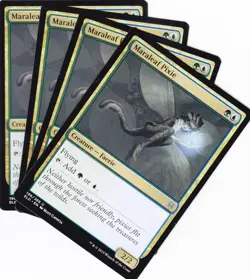 4 X MARALEAF PIXIE..THRONE OF ELDRAINE..MTG..NP..UNCOMMON..FREE COMBINED SHIP - Image 1