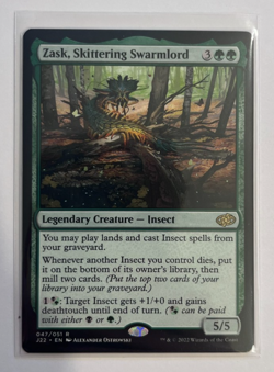 MTG - Jumpstart 2022 - Zask, Skittering Swarmlord - Rare 0047 - Image 1