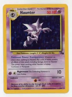 Haunter Holo - Pokemon 1999 Fossil #6 EX-MT+ - Image 1