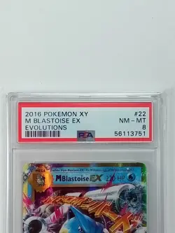 M Blastoise Ex 22/108 Evolutions XY Holo Pokemon PSA 8 Pokemon Card 2016 - Image 2