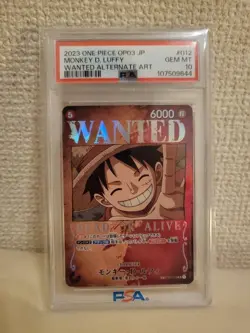 [Used] PSA 10 One Piece Card Monkey D. Luffy ST01-012 Parallel WANTED Japanese - Image 1