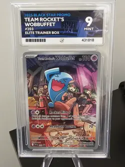 Team Rocket's Wobbuffet - SVP 203 - Black Star Promo - Mint 9 Ace Grading Card - Image 1