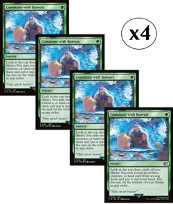 4x - Commune with Beavers - x4 (playset) - Final Fantasy - C NM MTG - Image 1