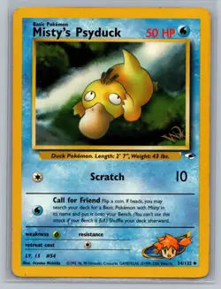 Pokemon TCG Misty's Psyduck [W Stamped] #054/132 WoTC Promo - Image 1