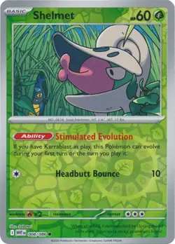 Shelmet 008/086 Reverse Holo White Flare WHT English Pokemon Card NM - Image 1
