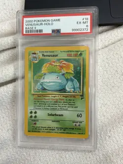 Venusaur Holo 18/130 - PSA 6 - 1999-2000 WOTC - Pokemon TCG Card - Excellent/NM - Image 1