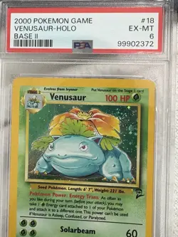 Venusaur Holo 18/130 - PSA 6 - 1999-2000 WOTC - Pokemon TCG Card - Excellent/NM - Image 3