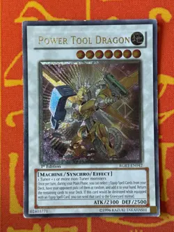 YUGIOH POWER TOOL DRAGON ULTIMATE RARE 1ST EDITION MODERATE PLAY RGBT-EN042 - Image 1