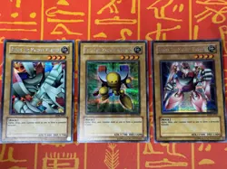 YUGIOH MAGNET WARRIOR SET ALPHA/BETA/GAMMA SECRET RARE DOR-E001/E002/E003 LP - Image 1