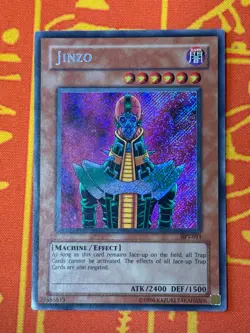 YUGIOH JINZO SECRET RARE HEAVY PLAY BPT-011 - Image 1