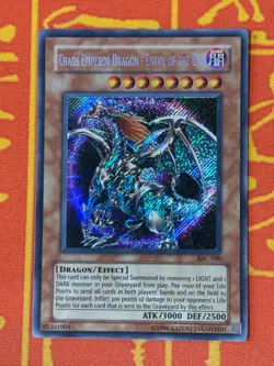 YUGIOH CHAOS EMPEROR DRAGON - ENVOY OF THE END SECRET RARE EXCELLENT IOC-000 - Image 1