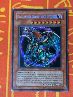 YUGIOH CHAOS EMPEROR DRAGON - ENVOY OF THE END SECRET RARE 1ST EDITION IOC-000 - Image 1