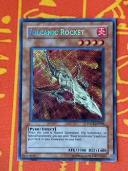 YUGIOH VOLCANIC ROCKET SECRET RARE EXCELLENT FOTB-EN000 - Image 1