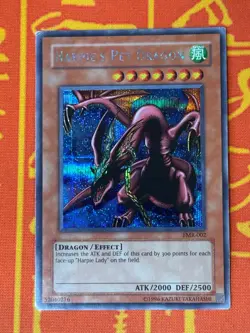 YUGIOH HARPIE'S PET DRAGON SECRET RARE HEAVY PLAY FMR-002 - Image 1