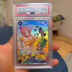 [Used] PSA 10 rebecca Parallel One Piece Card OP05-091 Wings of Captain Japanese - Image 1